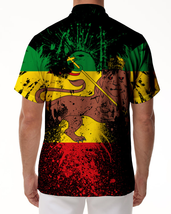 
Mexican flag abstract pattern men's shirt loose casual short sleeve regular fit tropical Hawaiian top fun print
                