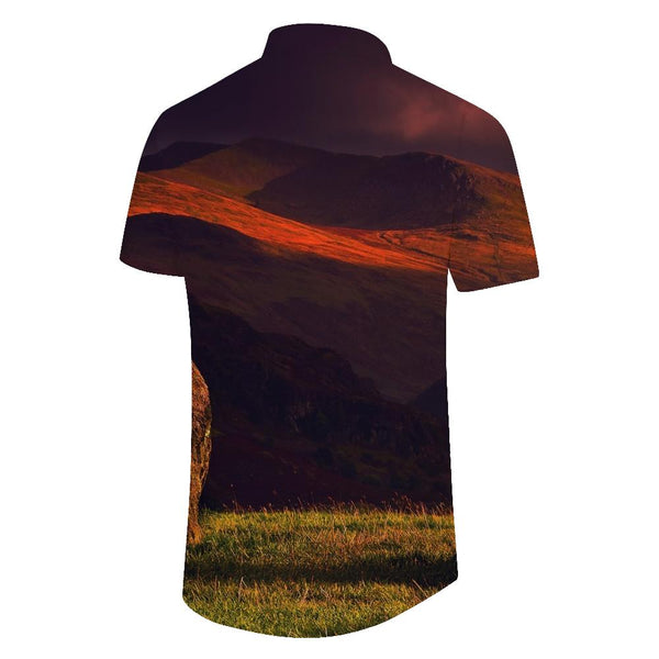 
Tropical Freedom Grassland Theme Men's Polyester Shirt Men's Short Sleeve Shirt Button Casual Shirt Loose Tops Holiday Outdoor
                