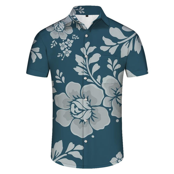 
Floral Pattern Men's Hawaiian Seaside Fashion Button Lapel Shirt Short Sleeve Tropical Vacation Beach Shirt
                