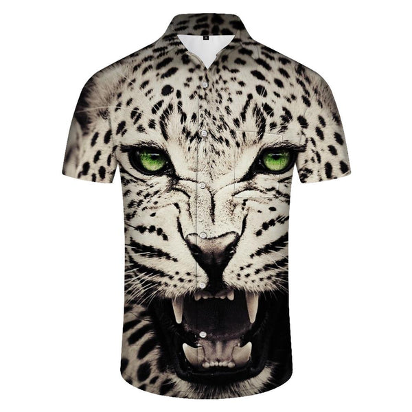 
Leopard Black and White Pattern Animal 3D Printing Men Breathable Fashion Hawaiian Button Tropical Retro Trendy
                