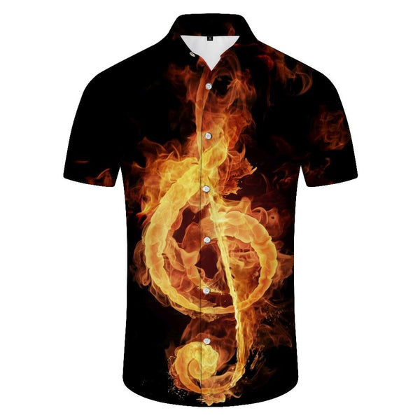 
Short-sleeved casual loose men's lapel printed short-sleeved cuffs buttons Hong Kong style floral shirt beach Hawaiian summer tops shirt men
                