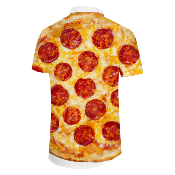 
Pepperoni Pizza with Tomato Men's Shirt Printed Pattern Short Sleeves Regular Fit Casual Lapel Pocket Short Sleeve
                