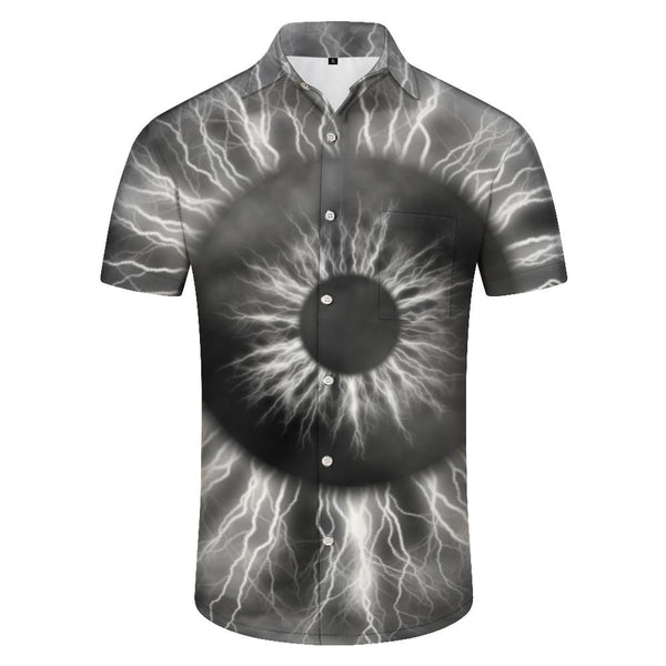 
Electric Explosion Ball Lightning Pupil Hawaiian Shirt Button Collar Cuban Lapel Short Sleeve Top Casual Daily Street Men
                