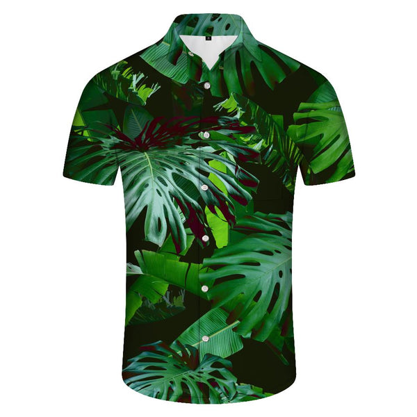
Men's casual tropical floral print summer fashion trend Hawaiian style 3d digital print pattern short sleeve
                
