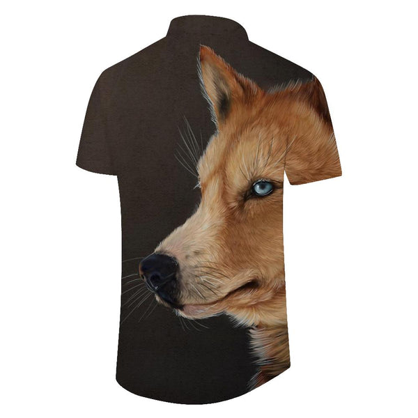 
Military Dog Fashion 3D Digital Printing Hawaiian Button Pocket Lapel Trendy Abstract Animal Short Sleeve Shirt Beachwear
                