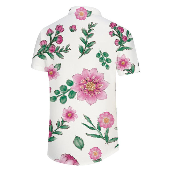 
Beautiful Floral Pattern Style Loose Mens Hawaiian Shirt Short Sleeve Beach Tropical Summer Casual Button Top
                
