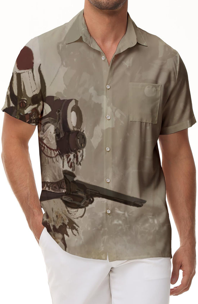 Western Sands Abstract Cartoon Men's Hawaiian Shirt Summer Short Sleeve Button Casual Beach Shirt