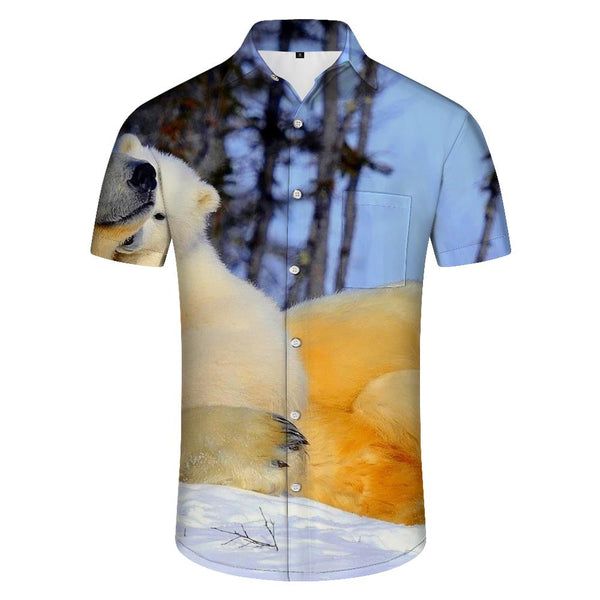 
Short Sleeve Button Down Vacation Polar Bear Mens Fashion Shirt Comfortable Hawaiian Shirt Mens Casual Vintage
                