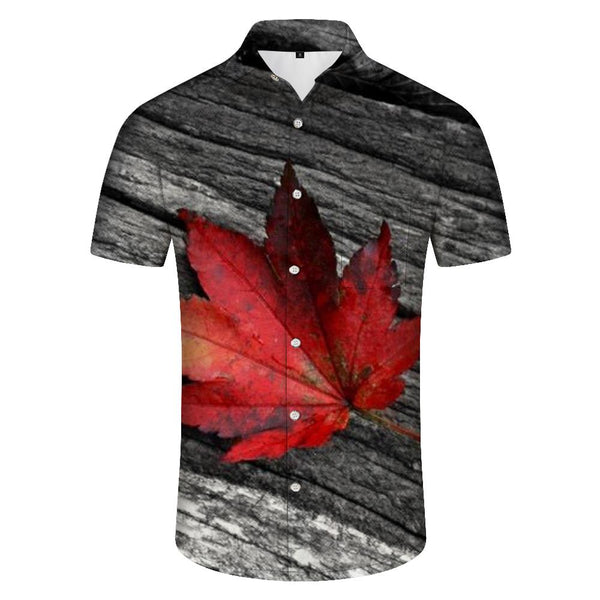 
Maple Leaf Men's Casual Loose Beach Seaside Short Sleeve Shirt Hawaiian Tropical Four Seasons Short Sleeve Shirt Beach Summer Essential
                
