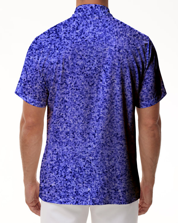 
Men's 3D Digital Printed Lapel Button-Down Short Sleeve Shirt Hawaiian Tropical Button-Down Purple Pattern
                
