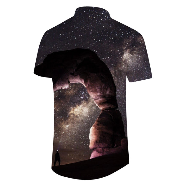 
Crossing star appointment top men's outdoor short-sleeved tropical Hawaiian four seasons atmosphere short-sleeved shirt star sea
                