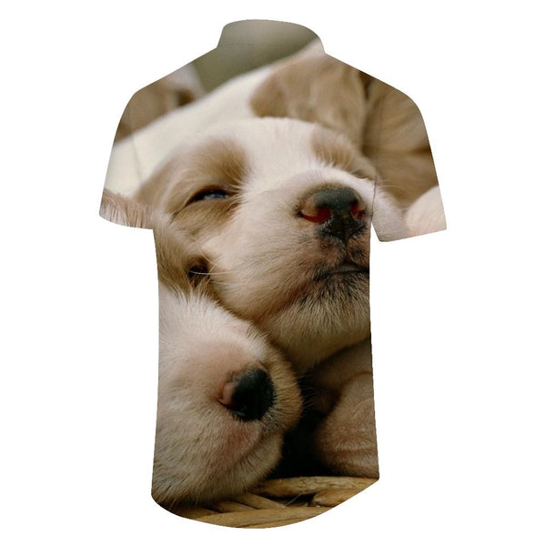 
Cute Labrador Retriever Funny Pattern Hawaiian Shirt Men's Casual Button Shirt Tops
                