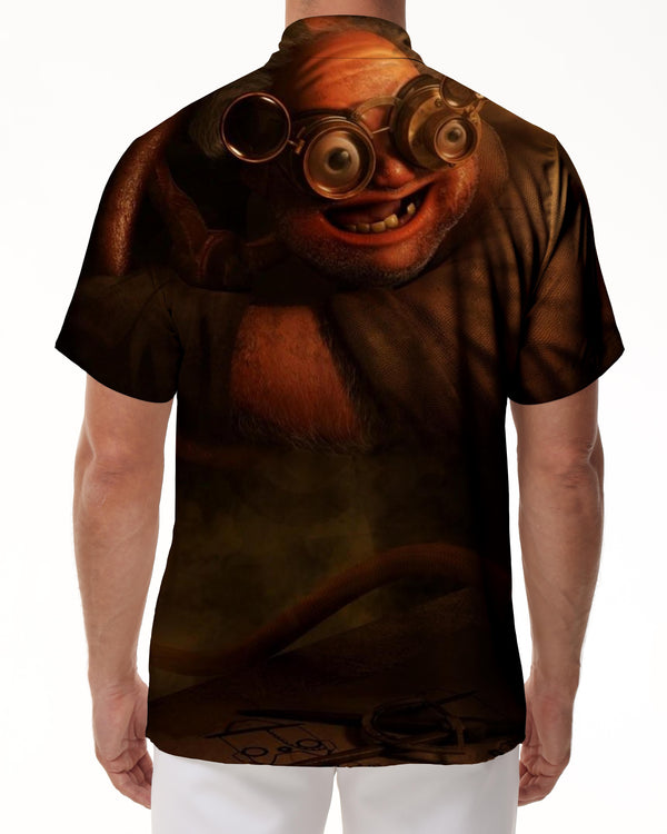 
Funny Cartoon Pig Hawaiian Tropical Four Seasons Button-Down Lapel Pocket Men's Short Sleeve Button Shirt Beach Top
                