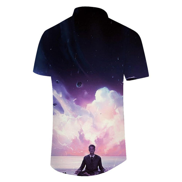 
Anime Clouds New Fashion Trend Cool High Retro Collar Hawaiian Casual Shirt Short Sleeve
                