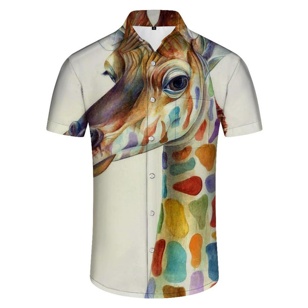 
Mens Hawaiian Shirts Trendy Short Sleeve Giraffe Color Hawaiian Tops Casual Wear Summer Shirts Suitable for Beach Holiday Party
                