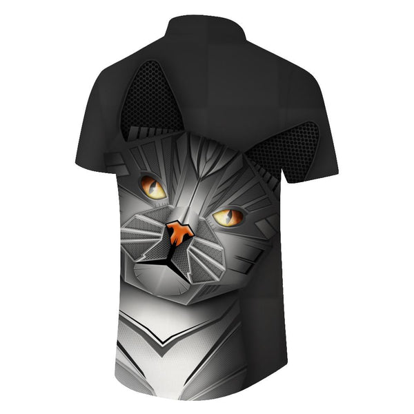 
Cat Men's Summer Shirt 3D Cat Printed Pattern Short Sleeve Casual Fashion Button Lapel Top Men's
                