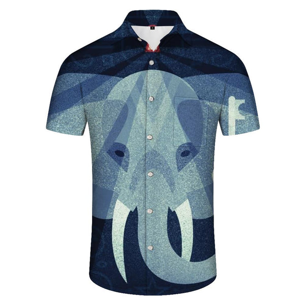 
Bohemian Elephant Pattern Men's Casual Polyester Shirt Men's Short Sleeve Shirt Button Casual Shirt Loose Tops Vacation Short Sleeve
                