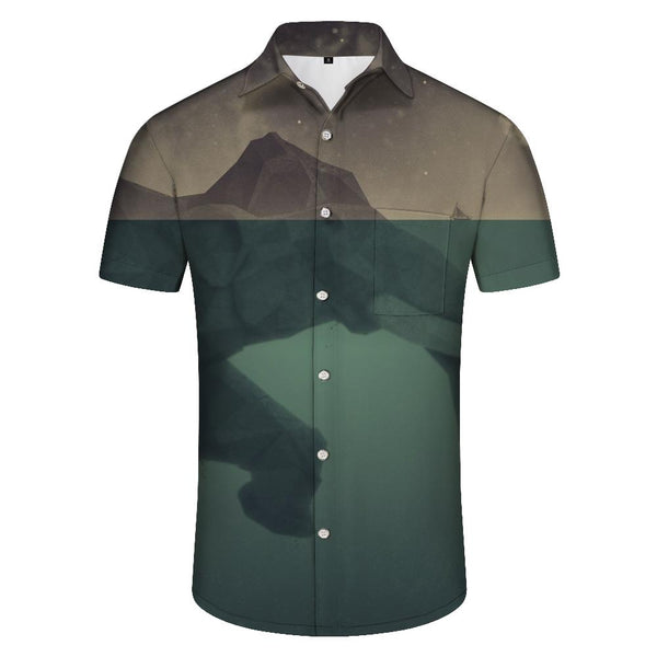 
Tropical cartoon abstract print pattern men's casual fashion street wear short sleeve lapel comfortable fashion retro short sleeve shirt breathable
                