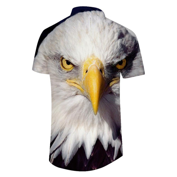 
White Eagle American short-sleeved shirt men's casual daily travel loose short-sleeved shirt tropical four seasons comfortable breathable Hawaiian shirt short-sleeved shirt holiday seaside play
                