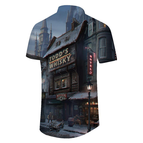 
Movie beautiful scene print Hawaiian shirt 100% polyester fabric breathable fashion men's casual daily street loose and comfortable
                