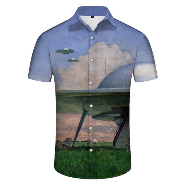 
Alien Spaceship Men's Hawaiian Shirt Short Sleeve Button-Up Tropical Shirt Casual Summer Beach Shirt Fashion Comfortable Breathable
                