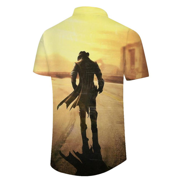 
Mens Hawaiian Shirt Industrial Style Western Cowboy Mens Summer Short Sleeve Button Casual Beach Shirt
                