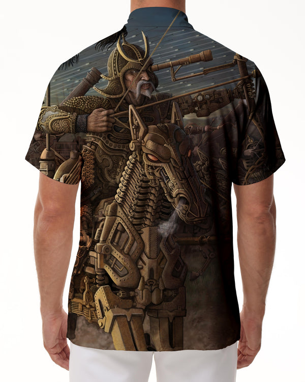 
Samurai Warrior Hawaiian Shirt Men's Samurai Universal Armor Men's Hawaiian Button Short Sleeve
                
