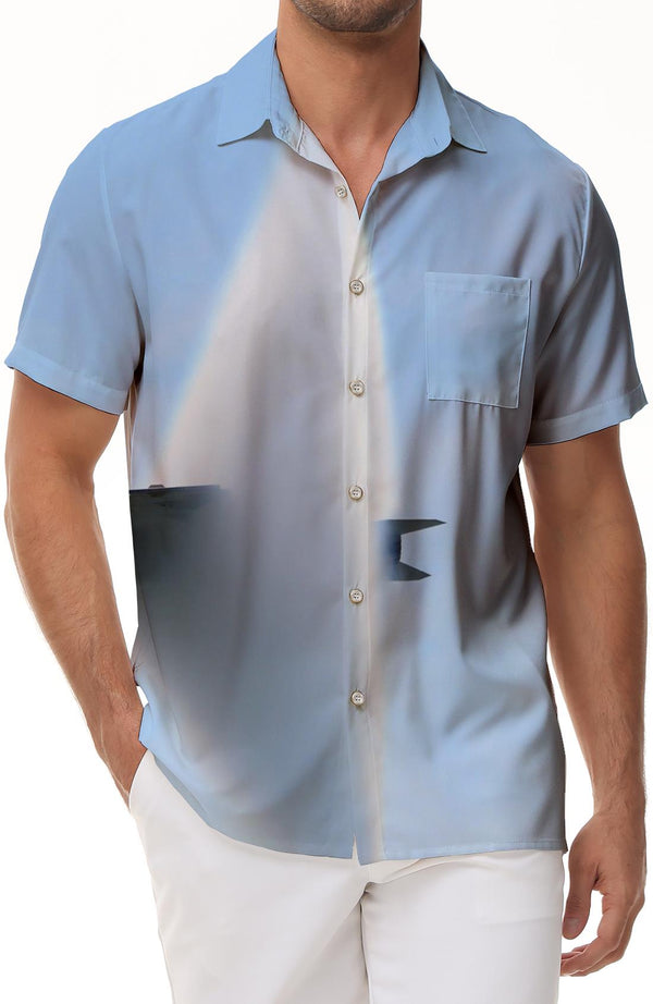 Men's Printed Shirt Button Short Sleeve Loose Hawaiian Shirt Loose Clothing Casual Lapel Shirt Trend