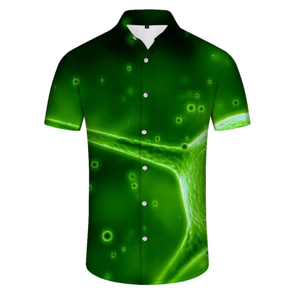 
Dreamy geometric loose version men's casual button short-sleeved shirt tropical rainforest summer seaside beach Hawaiian short-sleeved shirt tops printed pattern
                