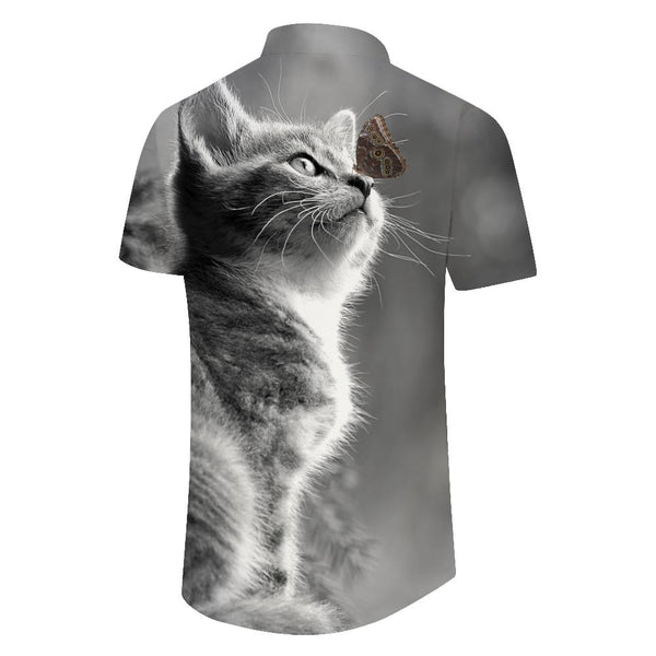
Cat fun Hawaii tropical vacation casual loose men's overseas simple style suitable for beach parties
                