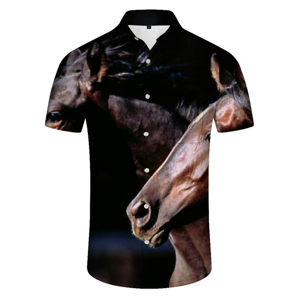 
Vintage Western Horse Mens Casual Button Short Sleeve Hawaiian Shirt Beach Top Retro
                