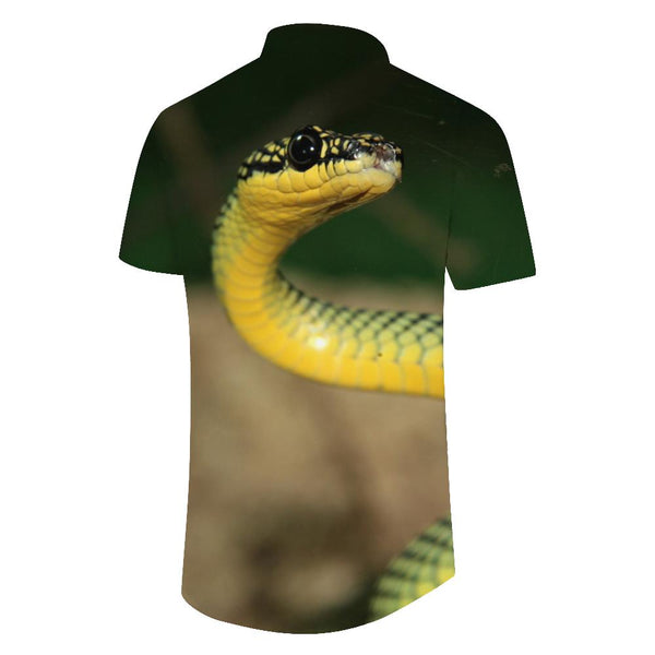 
Funny snake totem men's short-sleeved shirt fashionable urban trend classic comfortable hip-hop summer short-sleeved shirt
                