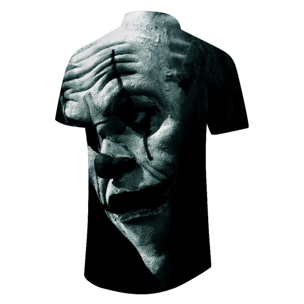 
Grim Angry Clown Men's Loose Fit Hawaiian Shirt Short Sleeve Button Summer Shirt Short Sleeve Top Crazy Movie Clown
                