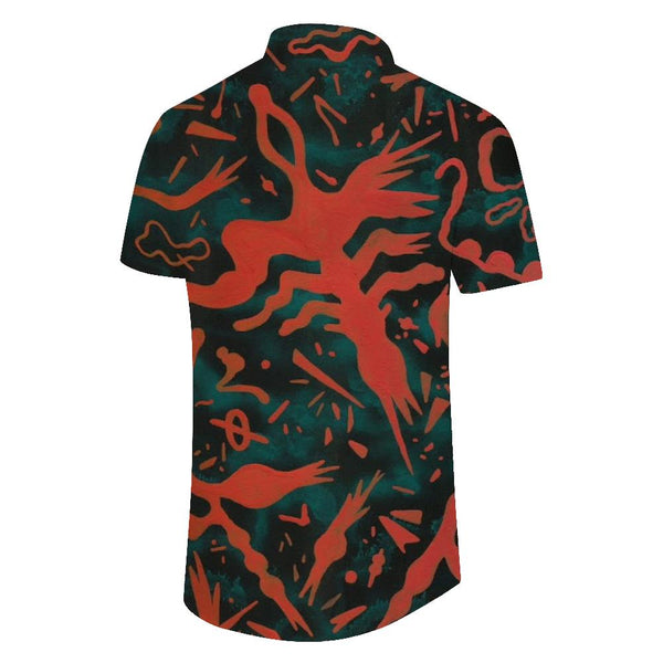 
Egyptian text casual daily street men's short-sleeved shirt Hawaiian tropical four seasons short-sleeved shirt vintage
                