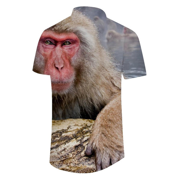 
Monkey Animal Hawaiian Pattern Fashion Retro Short Sleeve Shirt Beach Seaside Fashion Tropical Four Seasons Casual Short Sleeve Shirt Loose Men's Short Sleeve Shirt Style
                