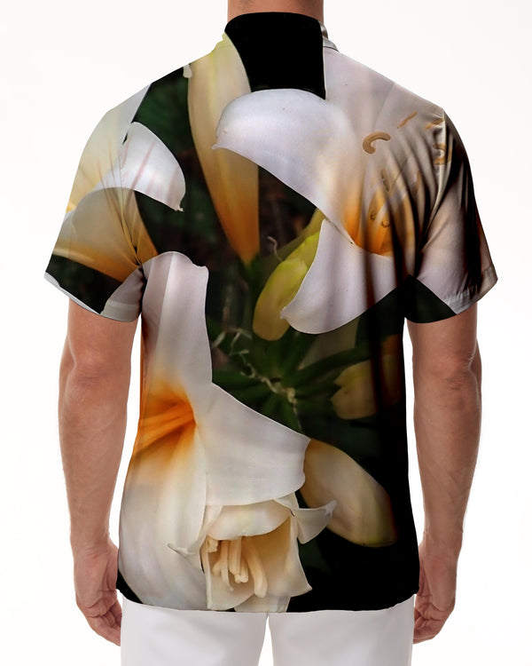 
Lily Flower Shirt Men's Floral Print Hawaiian Shirt Short Sleeve Summer Beach Vacation Breathable Top Shirt
                
