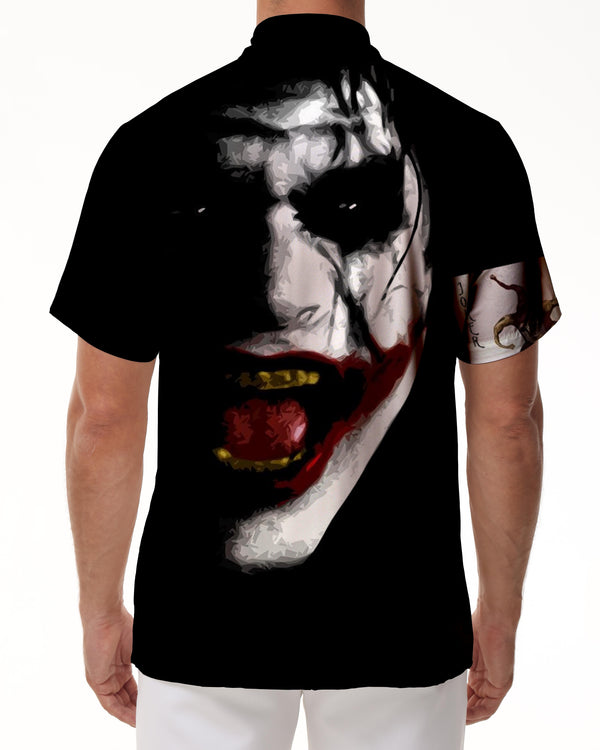 
Black Horror Crazy Clown Summer Men's Short Sleeve Beach Shirt Versatile 3D Printing Casual Fashion Street Trend Short Sleeve Shirt Men
                