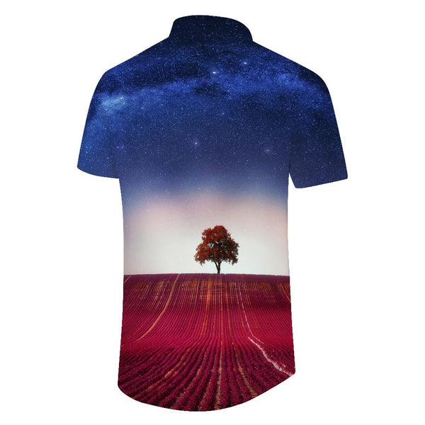 
Trees Starry Night Sky Men's Shirt Casual Comfortable Breathable Short Sleeve Button Shirt Pocket Beach Vacation
                