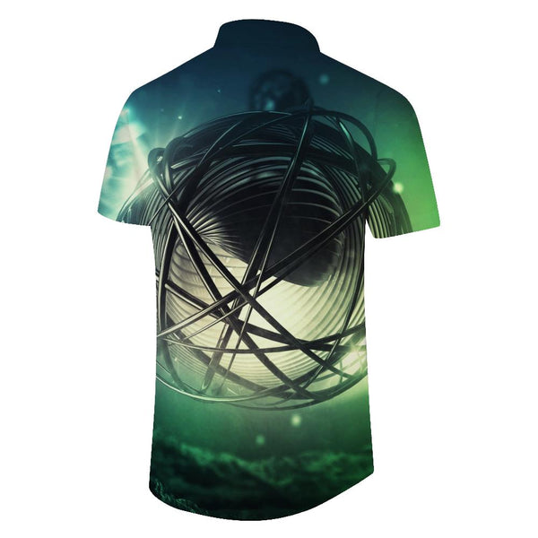 
Summer smooth geometric round men's casual short-sleeved shirt loose breathable comfortable printed short-sleeved seaside beach short-sleeved shirt Hawaii
                