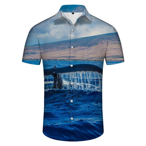 
Digital Printing 3D Whale Pattern Men's Clothing Casual Shirt Hawaiian Tropical Short Sleeve Street Fashion Daily Loose Simple Tops
                