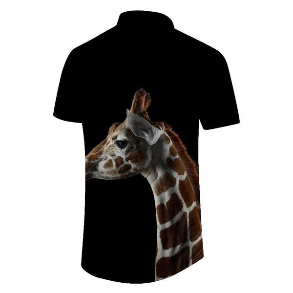 
Wild Animal 3D Printed Pattern Giraffe Mens Outdoor Leisure Hawaiian Fashion Button Lapel Printed Button Shirt Beach Top
                