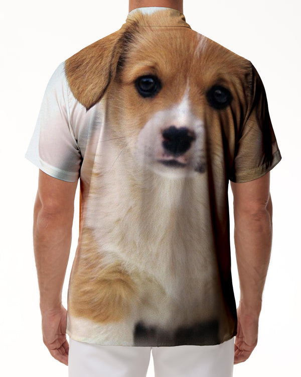 
Cute Corgi Casual Men's Short Sleeve Shirt Retro Button Collar Beach Top 3D Digital Printed Short Sleeve Shirt Hawaii
                