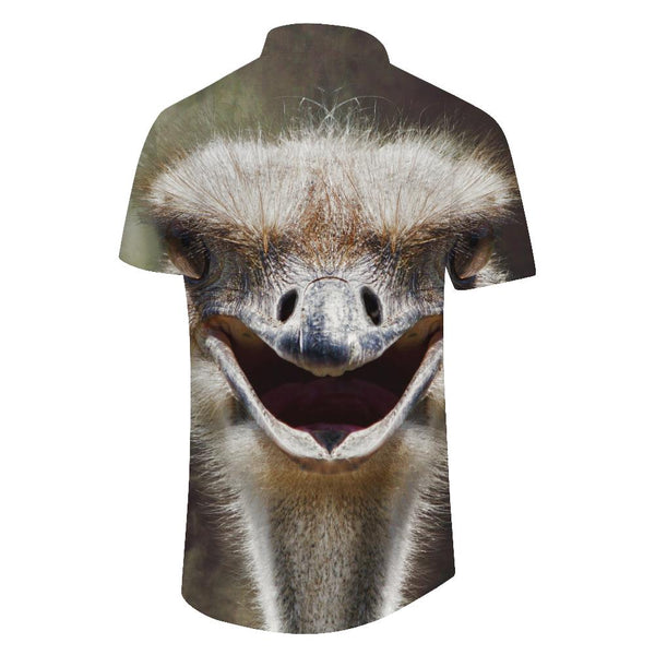 
Funny Ostrich Hawaiian Shirt Men's Short Sleeve Button Casual Beach Vacation Shirt
                