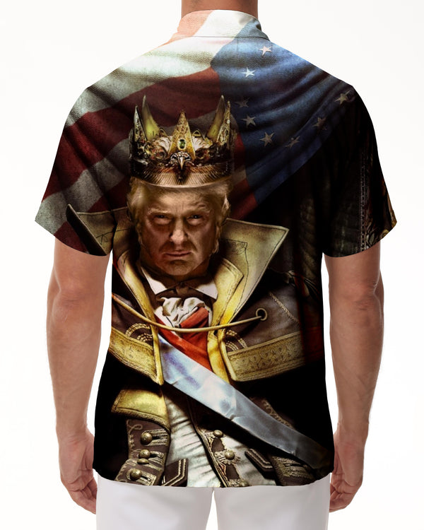 
US Presidential Election Trump Becomes Hawaii Fashion Comfortable Breathable Men's Hip-Hop Trend Shirt Short Sleeve
                