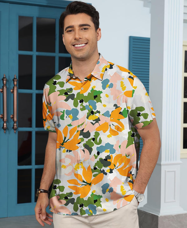 
Hawaiian Shit for Men Beach Summer Mens Buton Down Short Sleeve Shit Tropical Vacation Casual Clothes
                