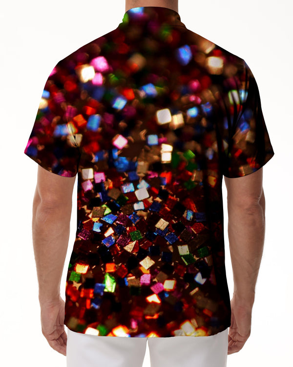 
Men's short sleeve casual lapel button print pockets colorful abstract personalized cool Hawaiian beach wear
                