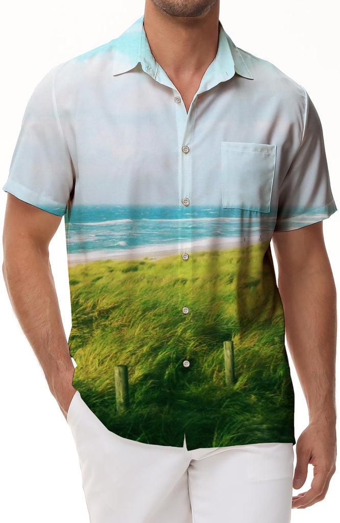 Beach Summer Shirt Men Street Shirt Hawaiian Four Seasons Short Sleeve Lapel Fashion Clothing