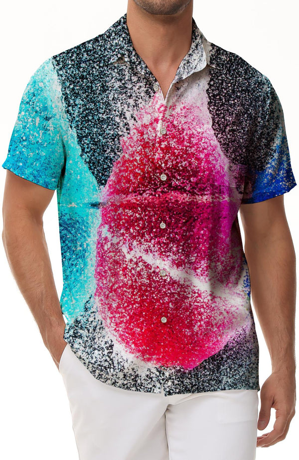 New Men's Casual Button Shirt Printed Short Sleeve Lapel Summer Fashion Casual Trendy Shirt Tops