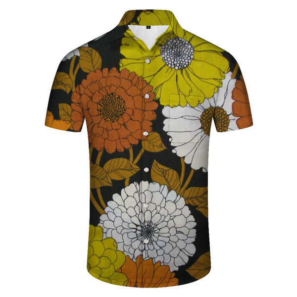 
New Men's Casual Button Retro Flower Style Short Sleeve Hawaiian Beach Shirt Short Sleeve Fashionable
                