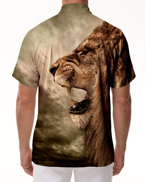 
Fierce Animal King Digital Printing Men's Casual Daily Travel Loose Hawaiian Beach Tropical Vacation Beach Seaside Shirt Style
                
